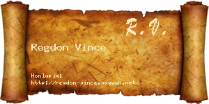 Regdon Vince névjegykártya