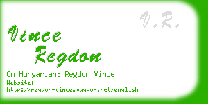 vince regdon business card